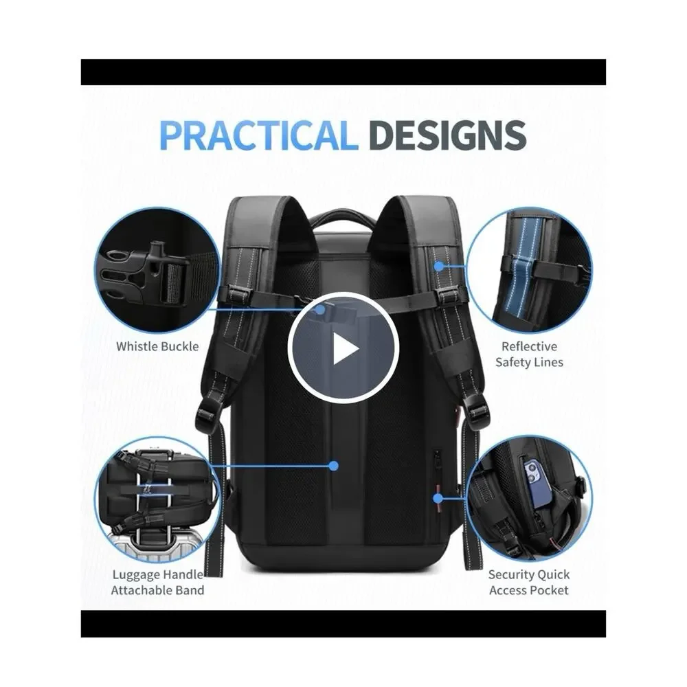 Kuvictewl 60L Vacuum Compression Travel Backpack Expandable TSA Lock